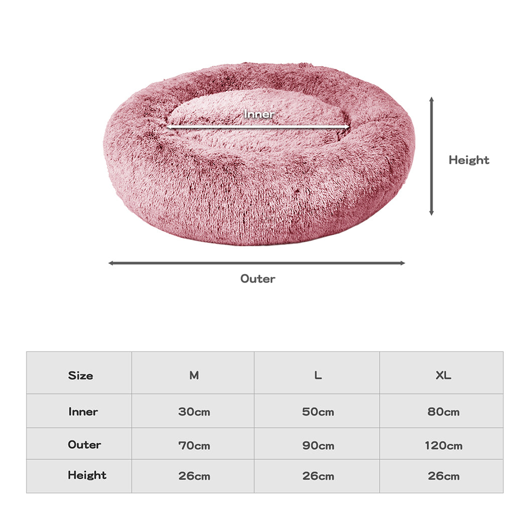 Pawz Pet Bed Memory Foam Dog Donut Pink X Large