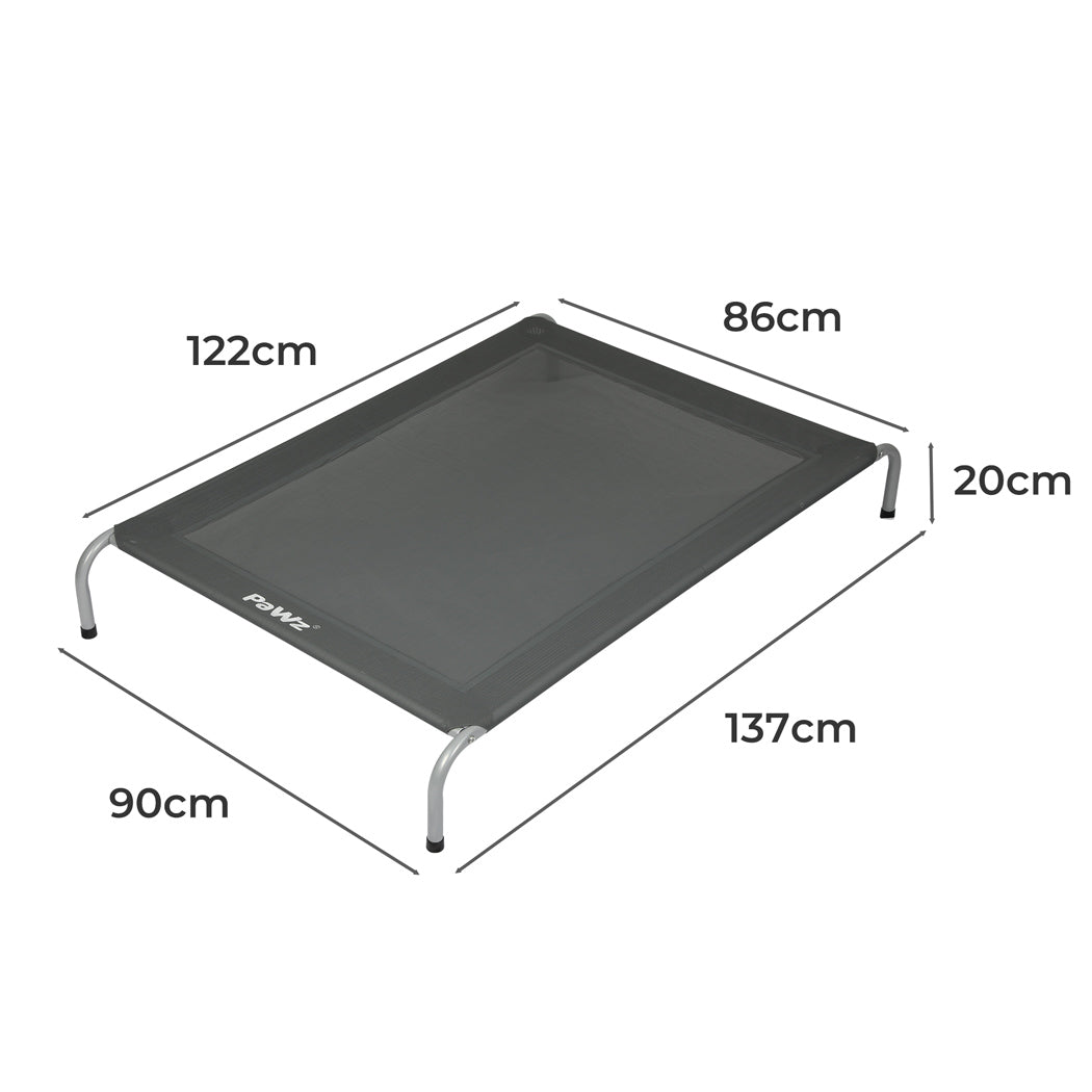 Pawz Elevated Trampoline Pet Bed Dog Xxl Grey Large