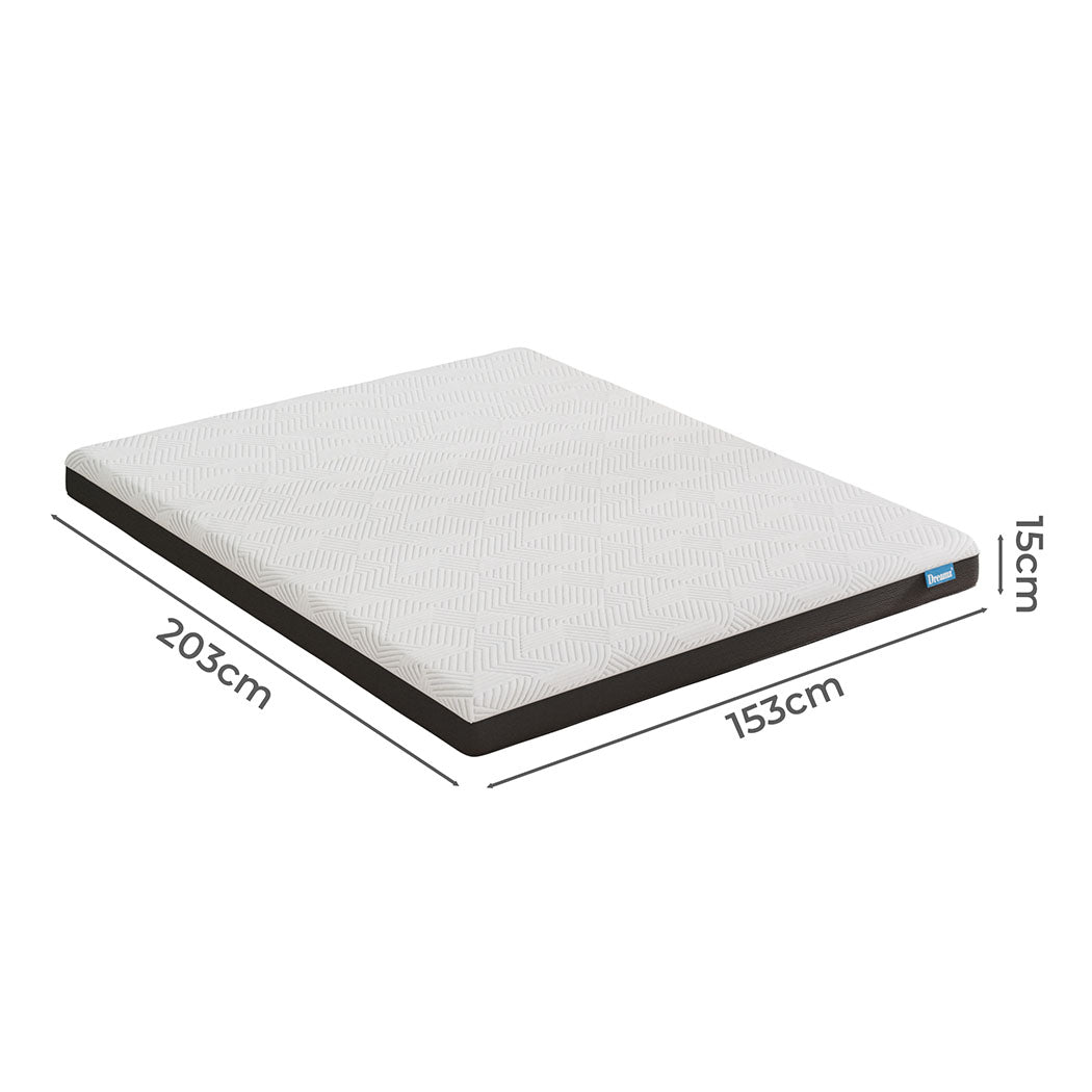Queen Gel Memory Foam Mattress 15Cm Medium Firm Cooling Breathable Comfortable