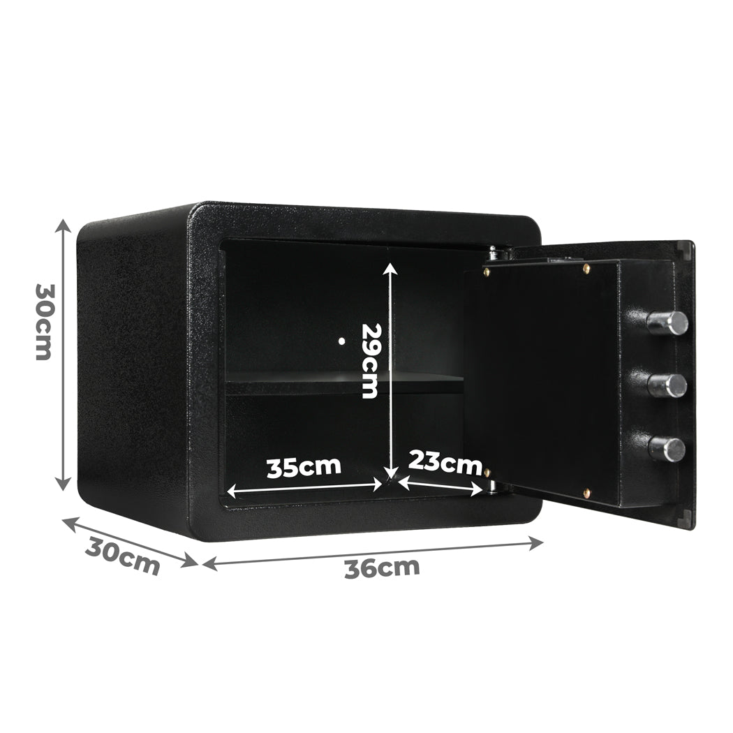 23.3L Digital Security Safe Box Fingerprint Key Lock Valuables Cash Documents