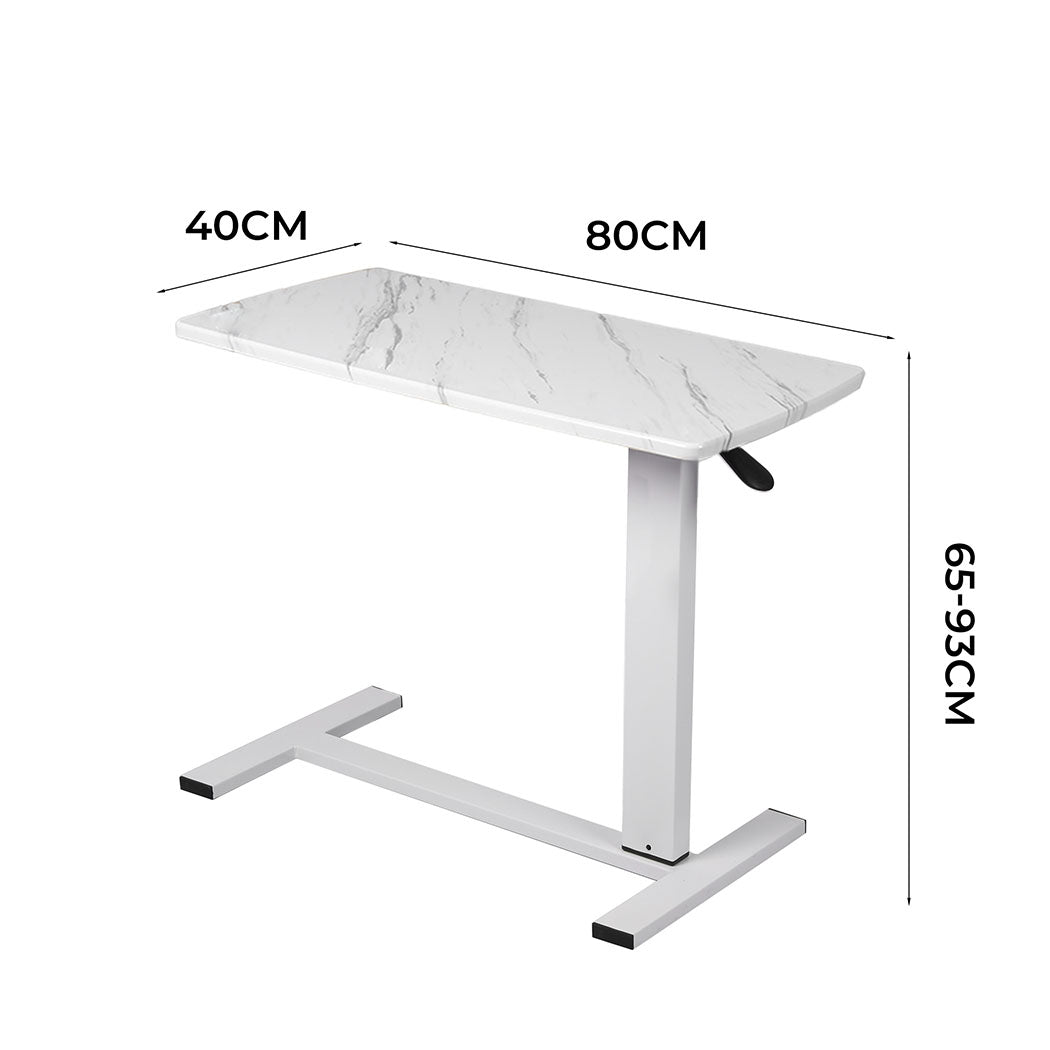 Standing Desk Sofa Bed Side Table White No Slots Marbled