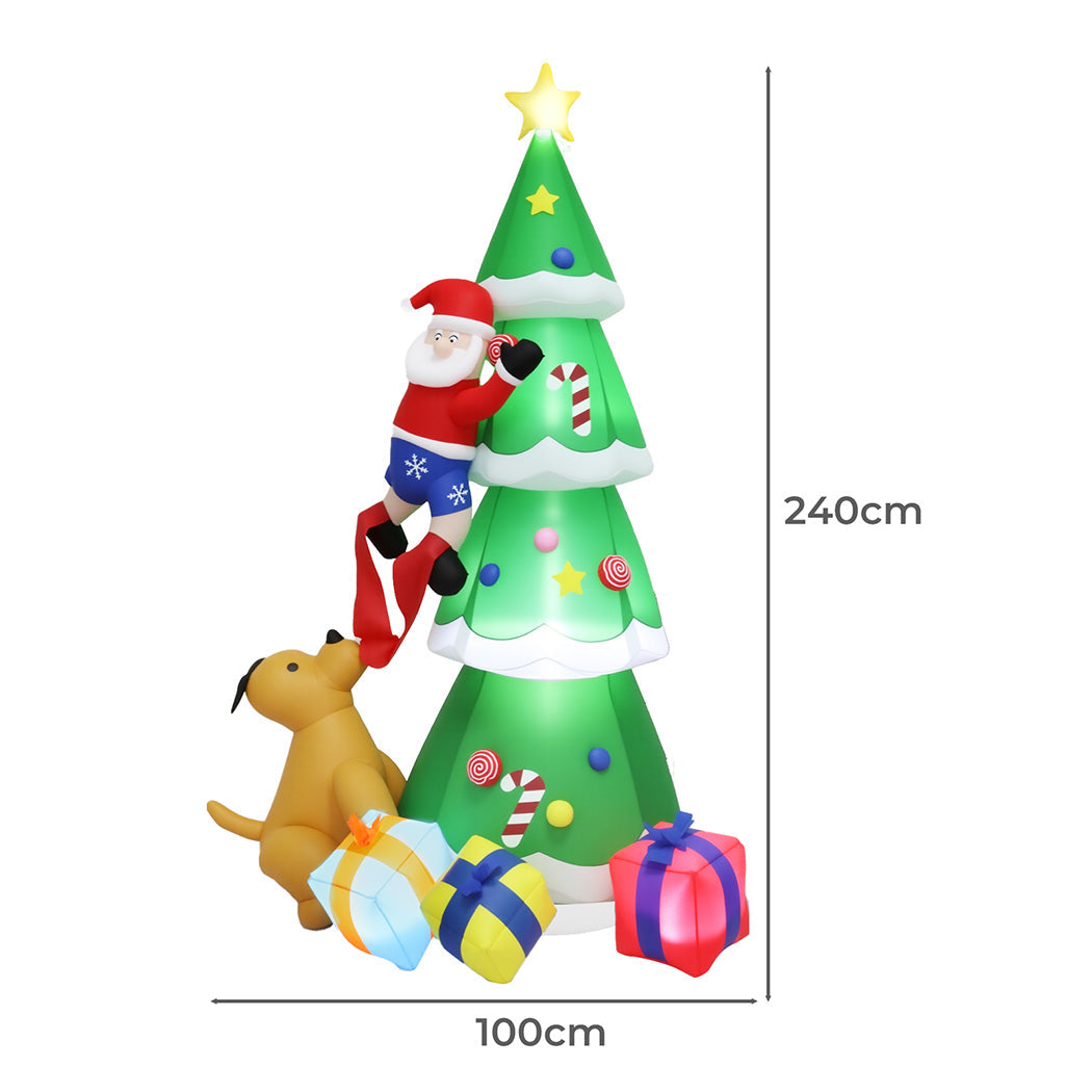 Santaco Inflatable Christmas 2.4M Xmas Tree Claus