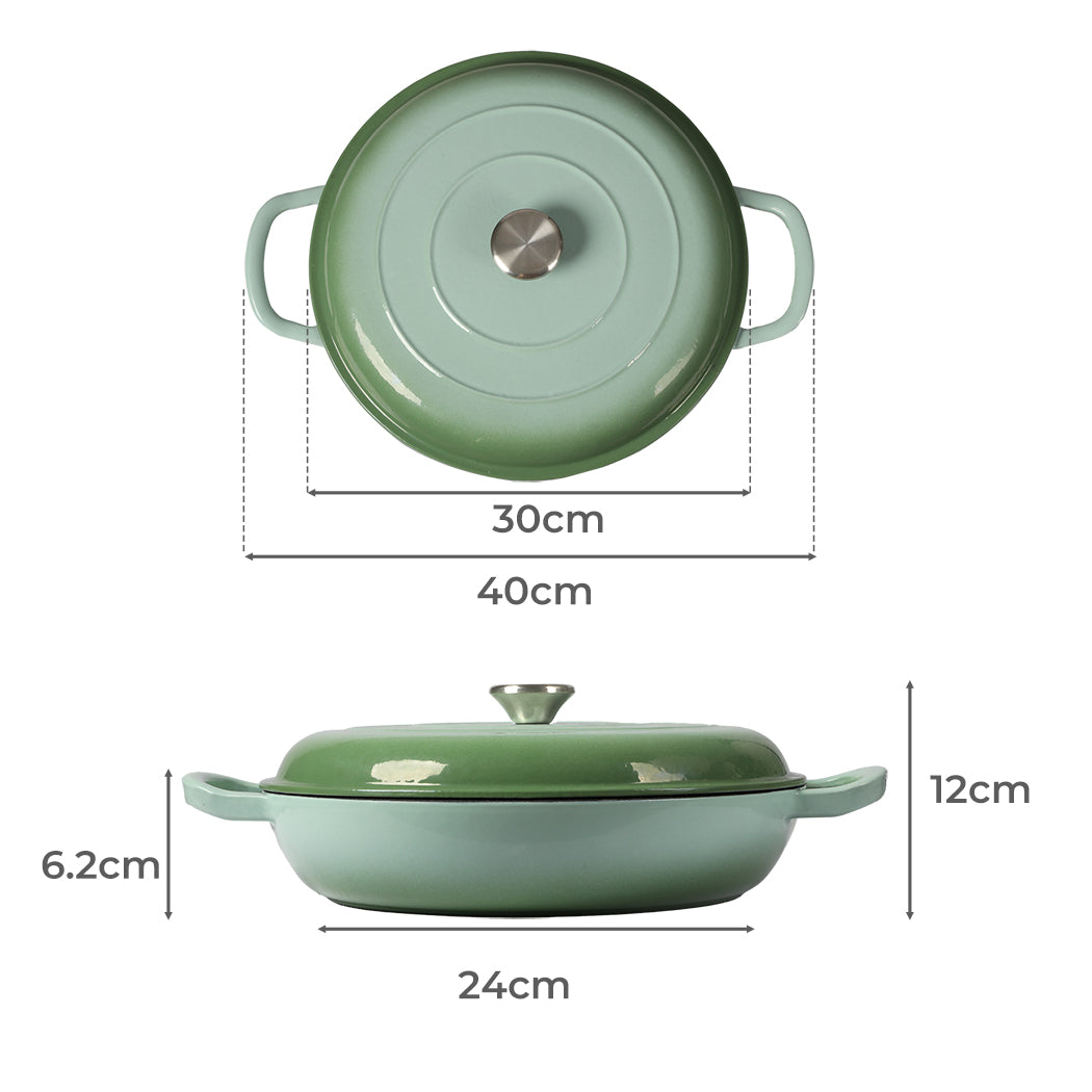 Toque 3.5L Enamel Dutch Oven Pan Vibrant Green Cookware