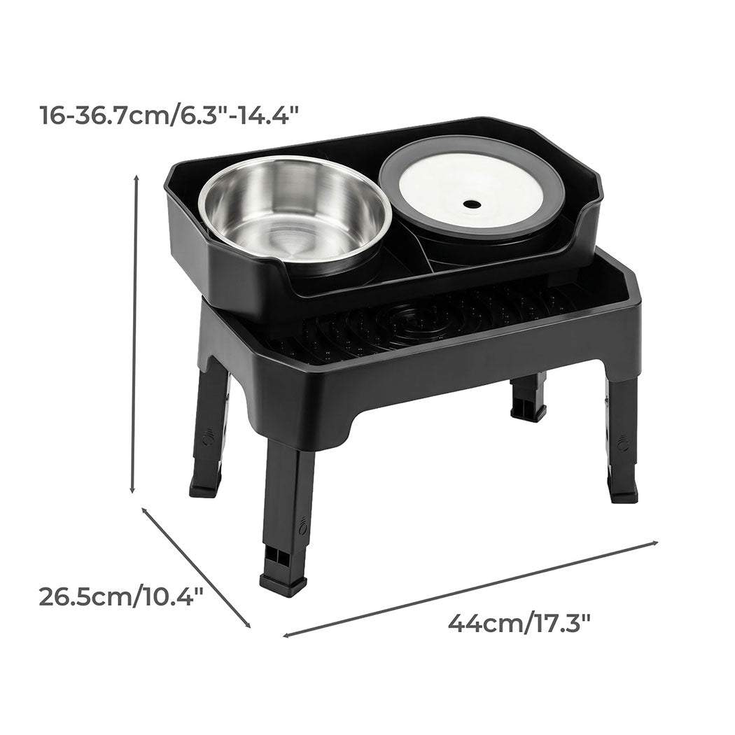 Pawz Raised Dog Bowls Set With Slow Feeder & Lick Mat