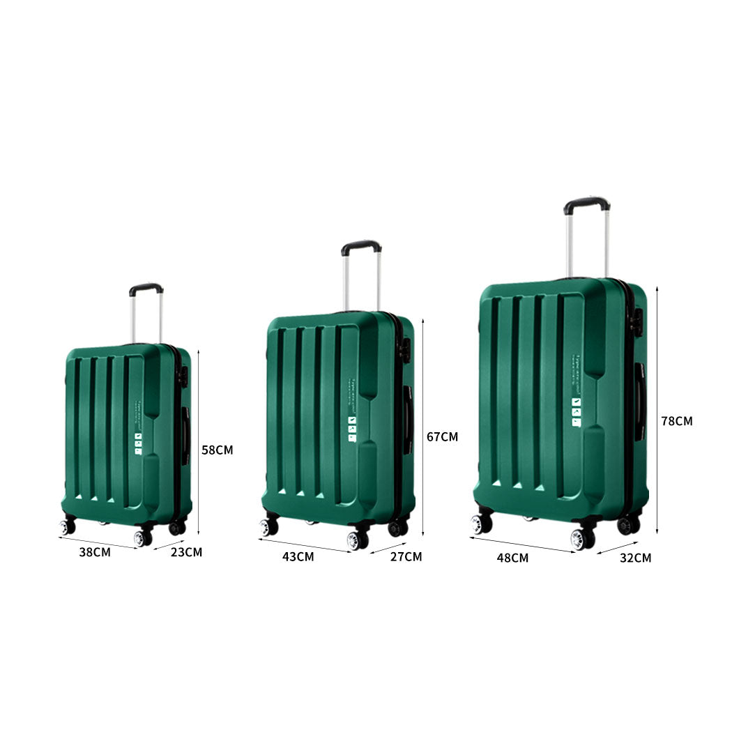 Slimbridge 20"24"28" 3Pc Luggage Sets Green