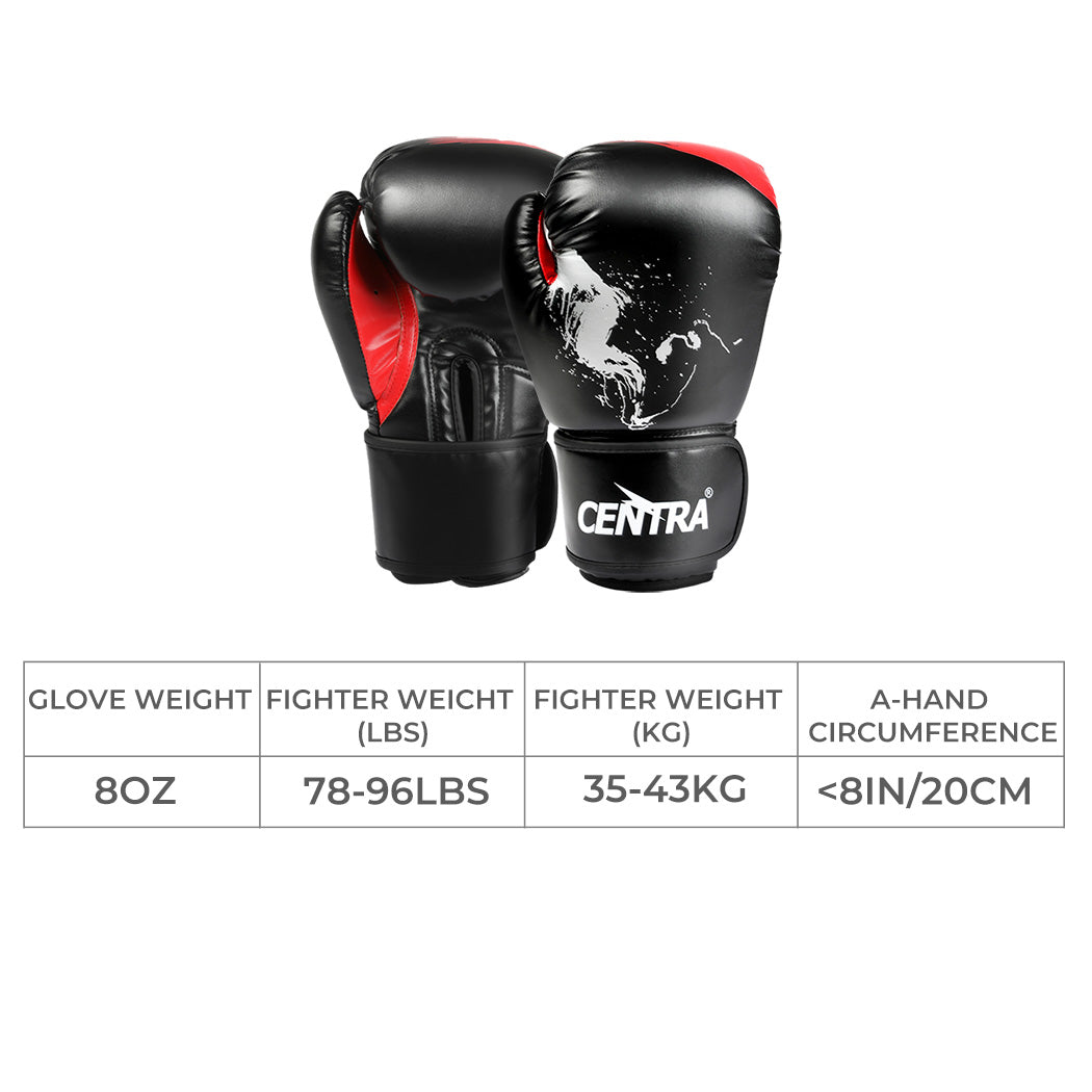 Boxing Gloves Pu Leather Mma Training Mitts Fight Punch Bag Sparring 8Oz
