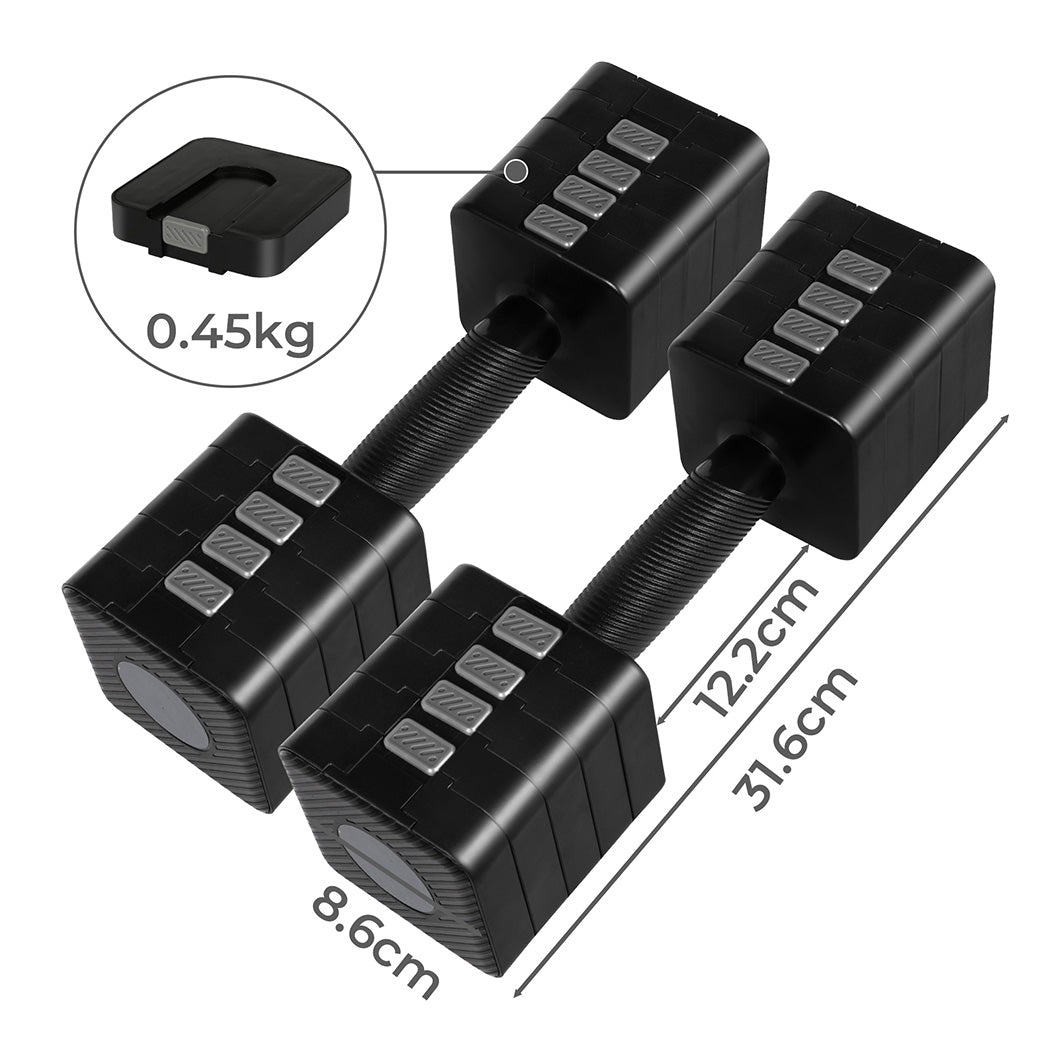 Centra A Pair 2.8Kg 10Kg Dumbbells Black