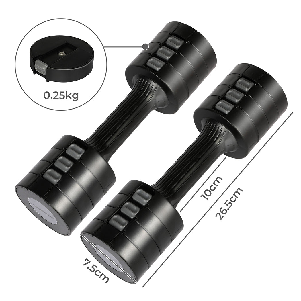Centra A Pair Of 1Kg To 5Kg Dumbbells Black