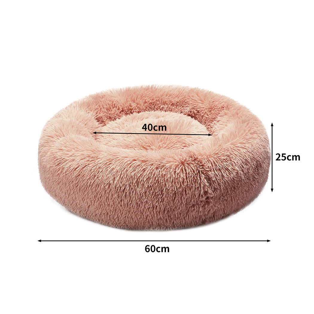 Pawz Pet Bed Cat Dog Donut Nest Calming L Pink Large
