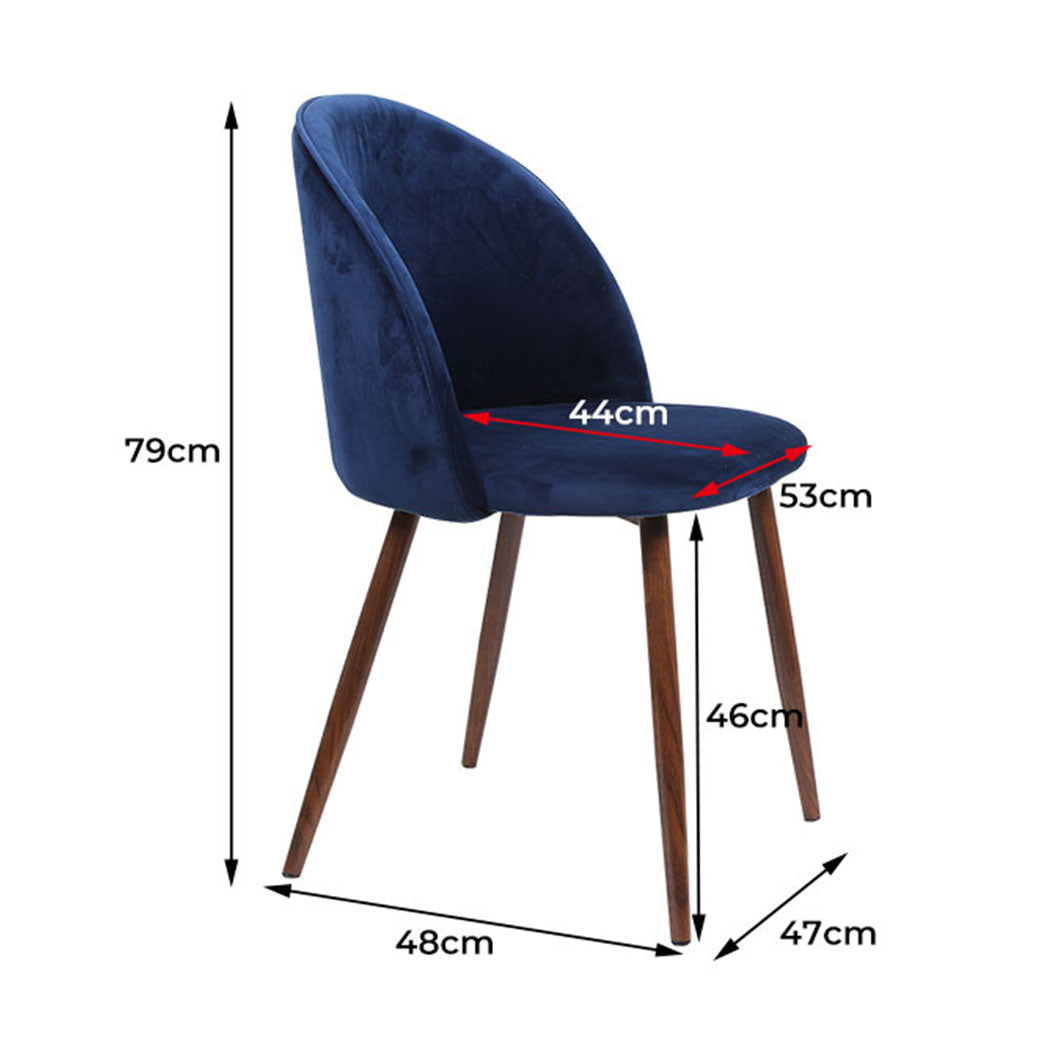 Elegant Dining Chairs Set Of 2 French Navy Wooden Seat Stylish Comfortable Seating