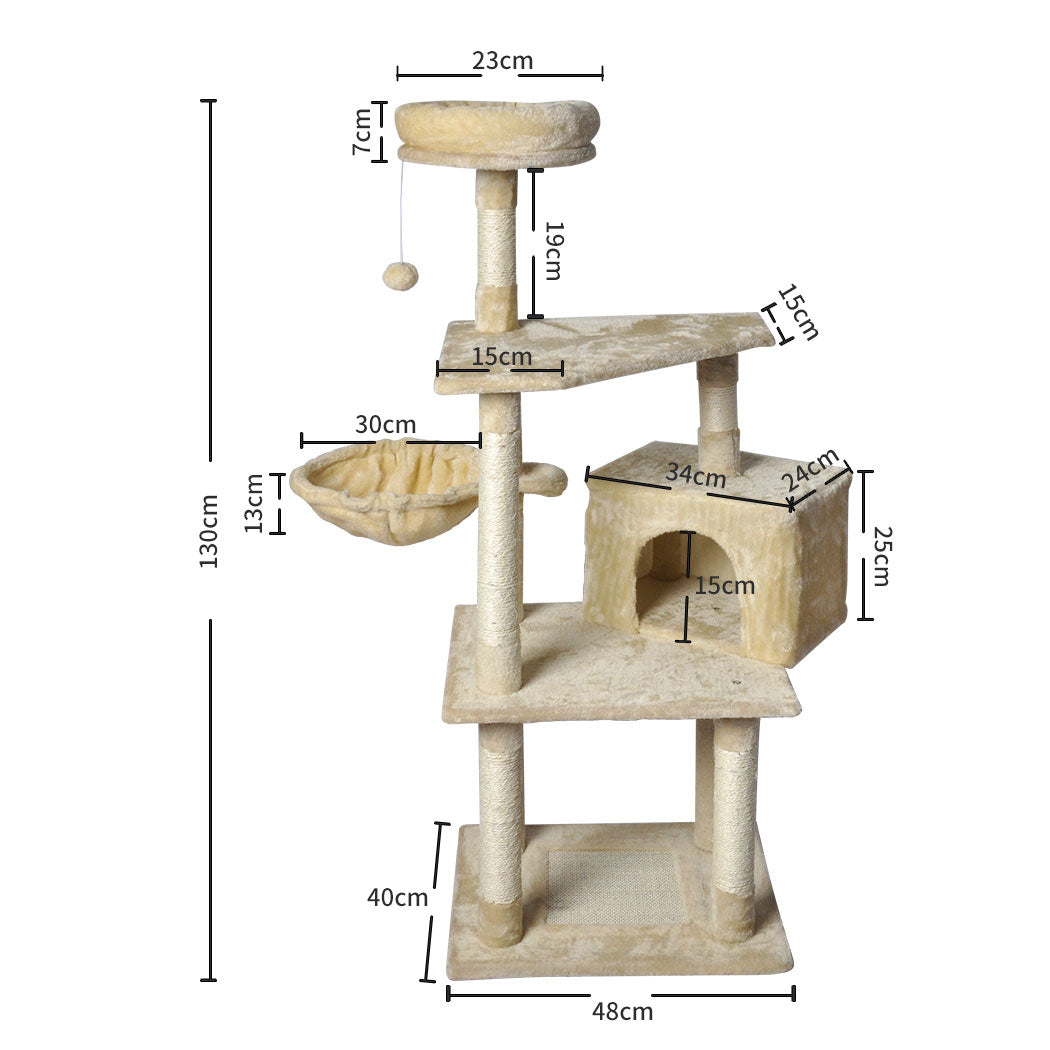 Pawz Cat Tree Toy Scratching Post Scratcher Beige