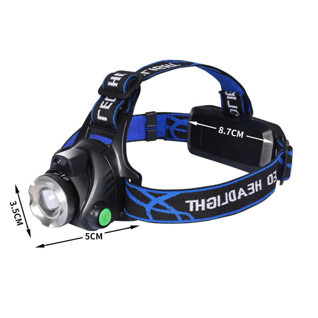 2X 500Lm Led Headlamp Headlight Flashlight Bright Durable Waterproof Adjustable
