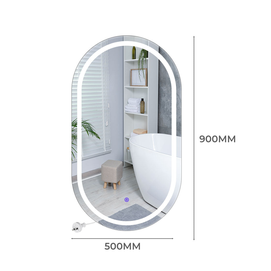 Emitto Led Wall Mirror Oval Anti Fog 50X90cm