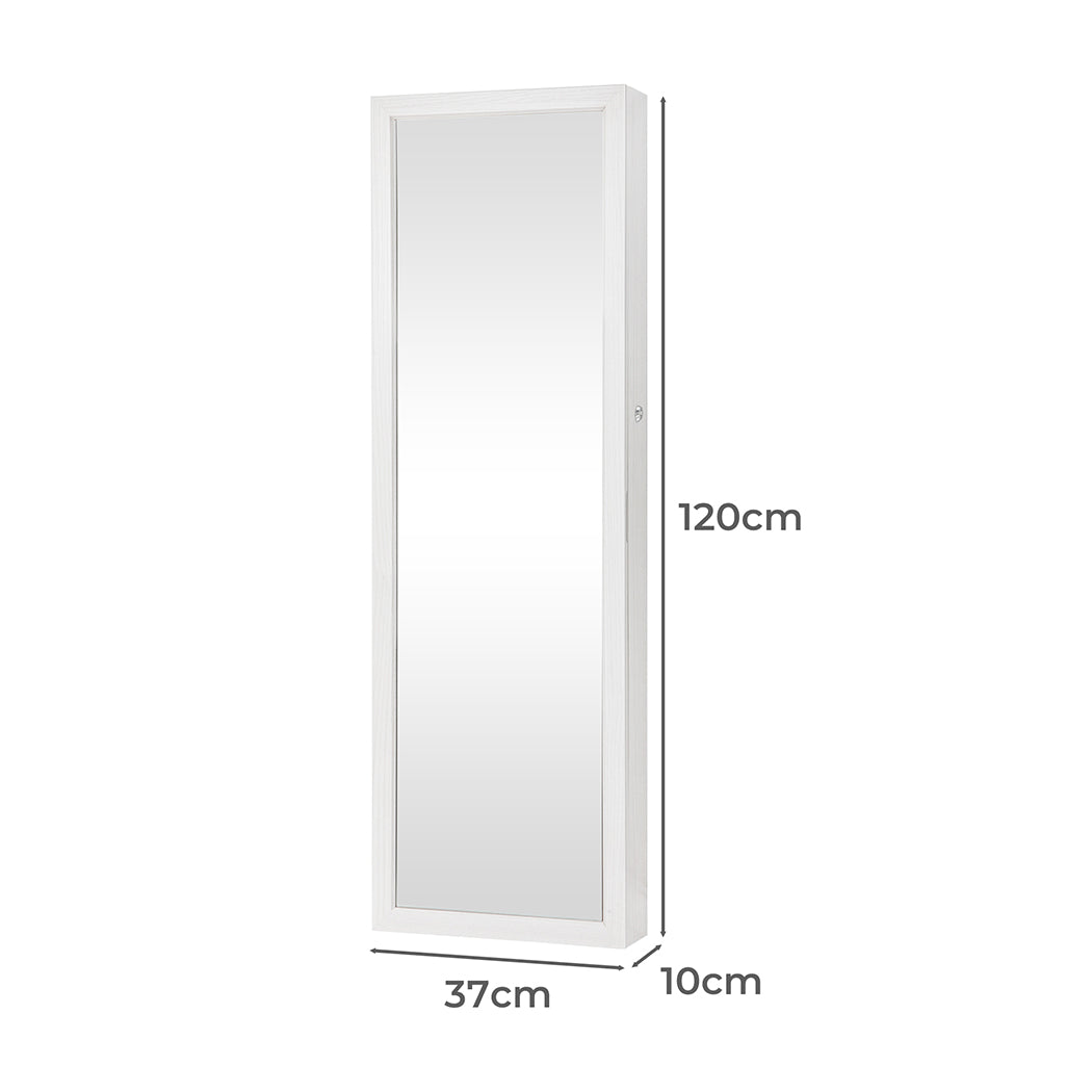 Veile Studios Levede 37Cm X 10Cm 120Cm Mirror Jewellery Cabinet Led White