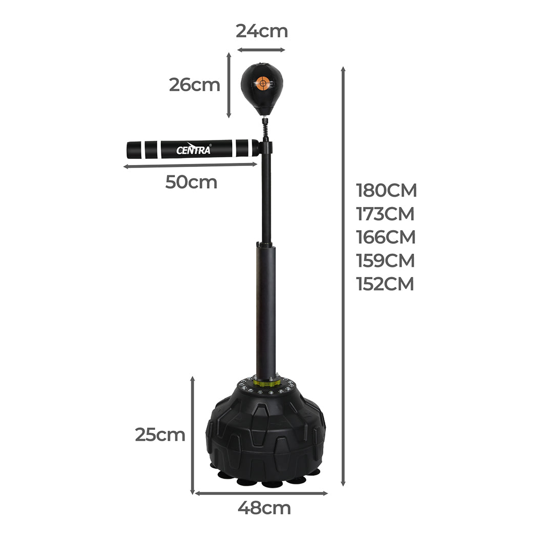 Centra Boxing Bag Reflex Freestanding Spinning Arm Speed Ball Punching Training Black