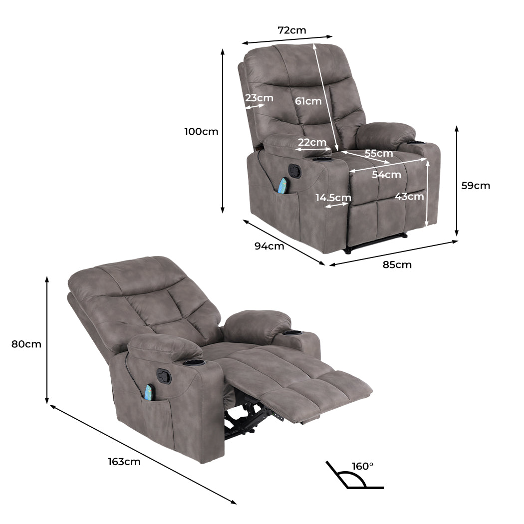 Electric Massage Chair 8 Point Relaxing Comfort For Home Or Office Use