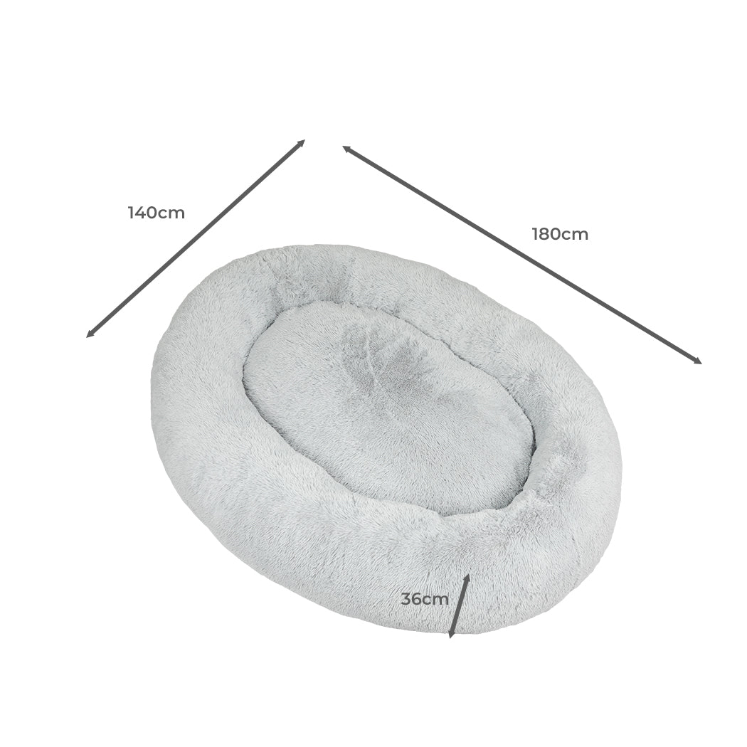 Fluffy Grey 1.8M Human Size Pet Bed Comfortable Soft Plush For Pets And People
