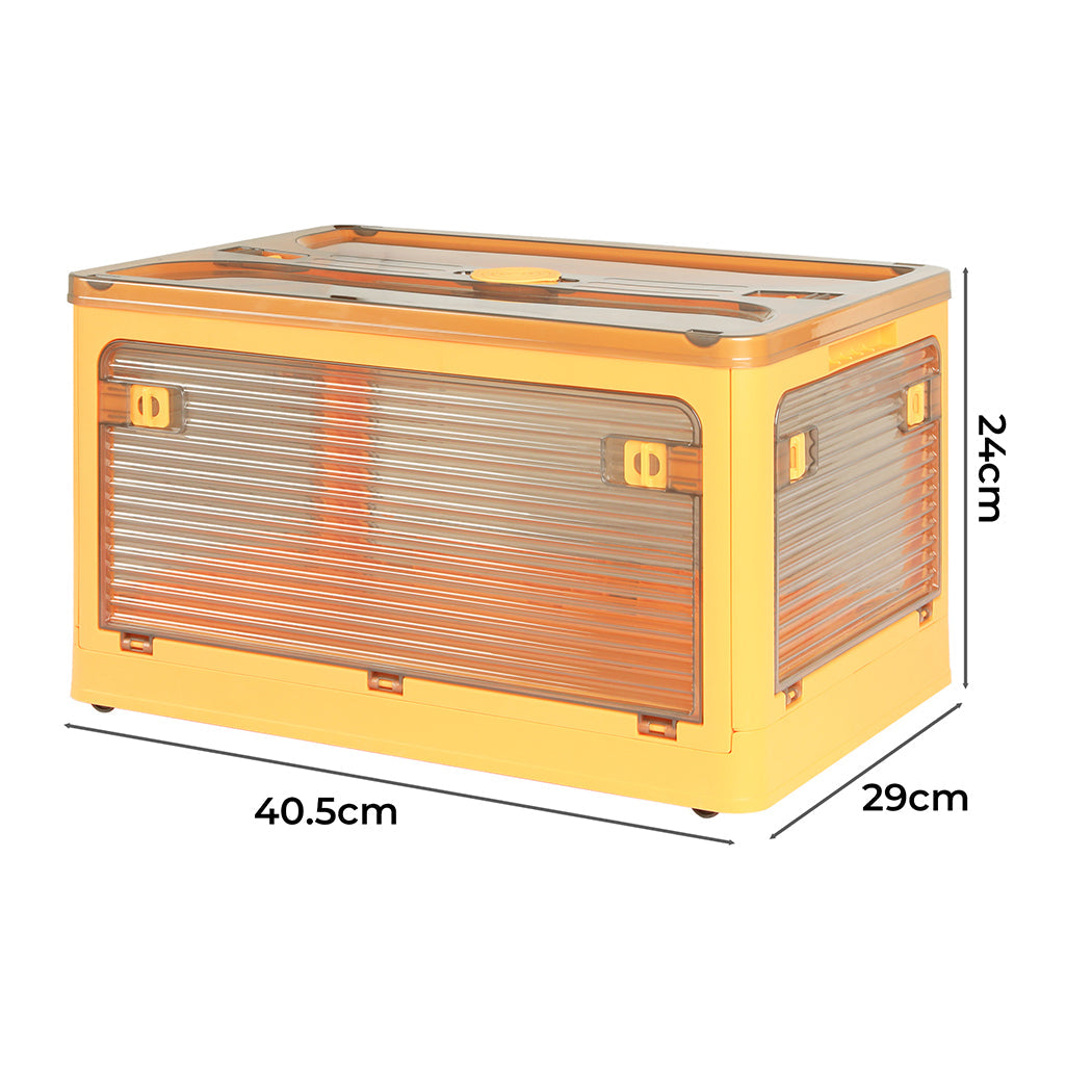 Storage Containers With Lid Clothes Orange Small