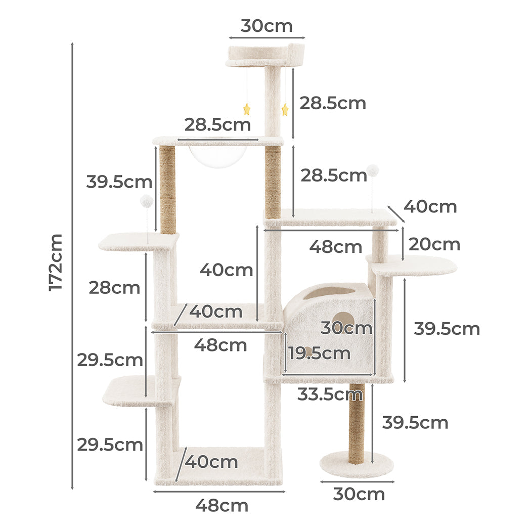Pawz Cat Tree Tower Large Scratcher Condo House 172Cm