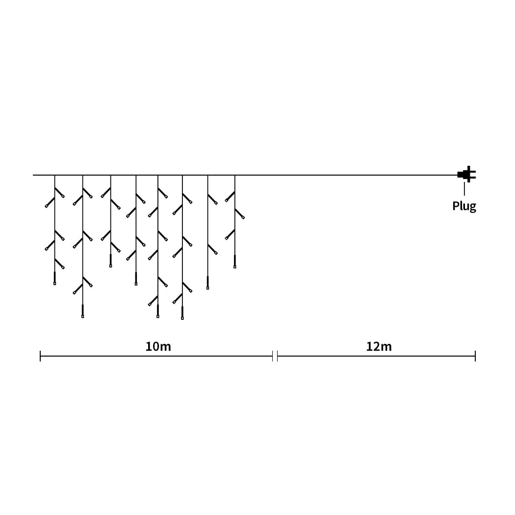 500 Led Curtain Fairy String Lights Cool White Bright Decorative Lighting