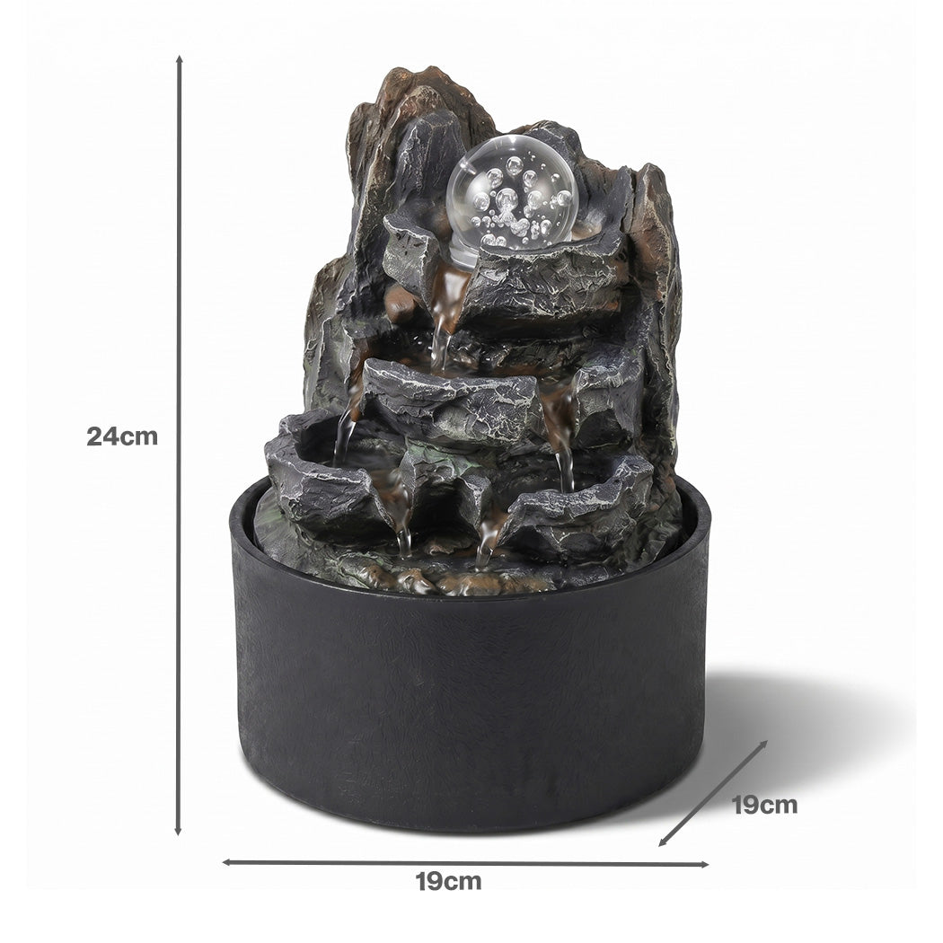 Spector Tabletop Water Fountain 3 Flow Levels Resin Indoor
