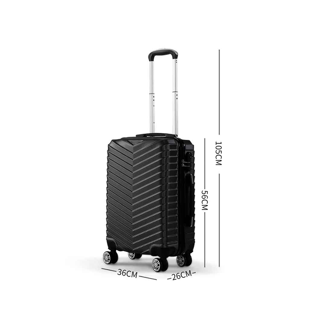 Slimbridge 20" Carry On Travel Luggage Black Inch