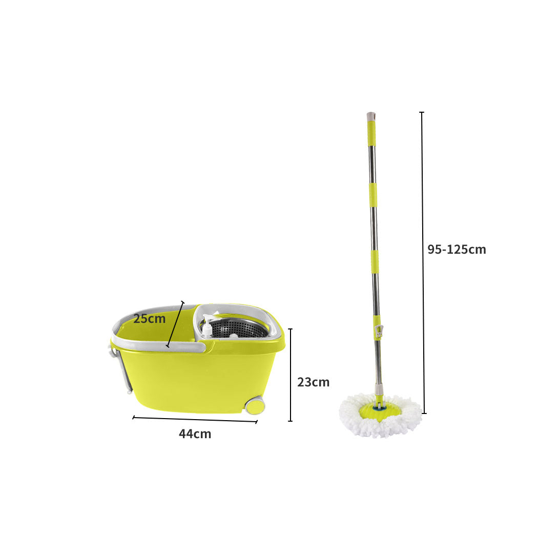 Cleanflo Spin Mop Bucket Set 360 Spinning Green