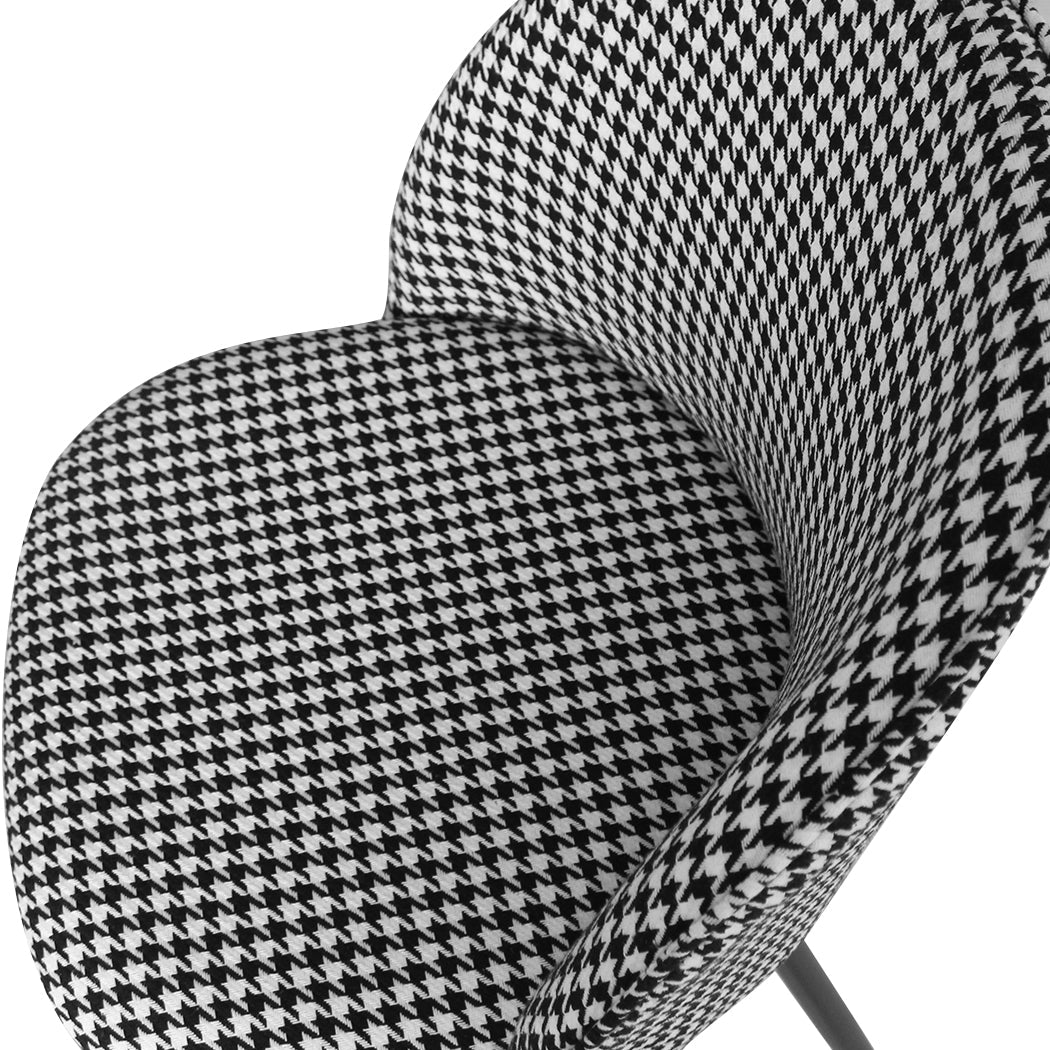 Set Of 2 Dining Chairs Black And White For Kitchen Or Cafe Stylish Seating Solution