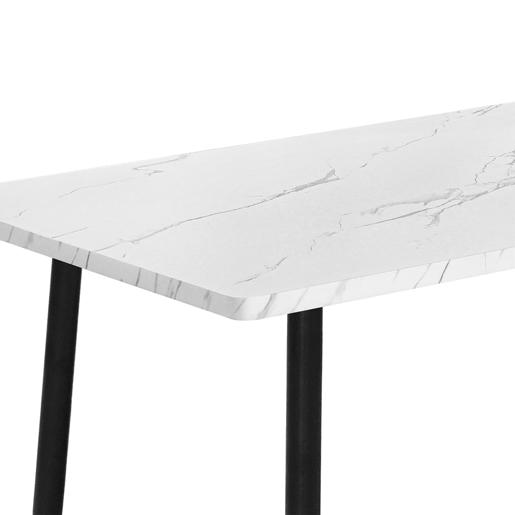 Steel Dining Table 4-6 Seater 150Cm White