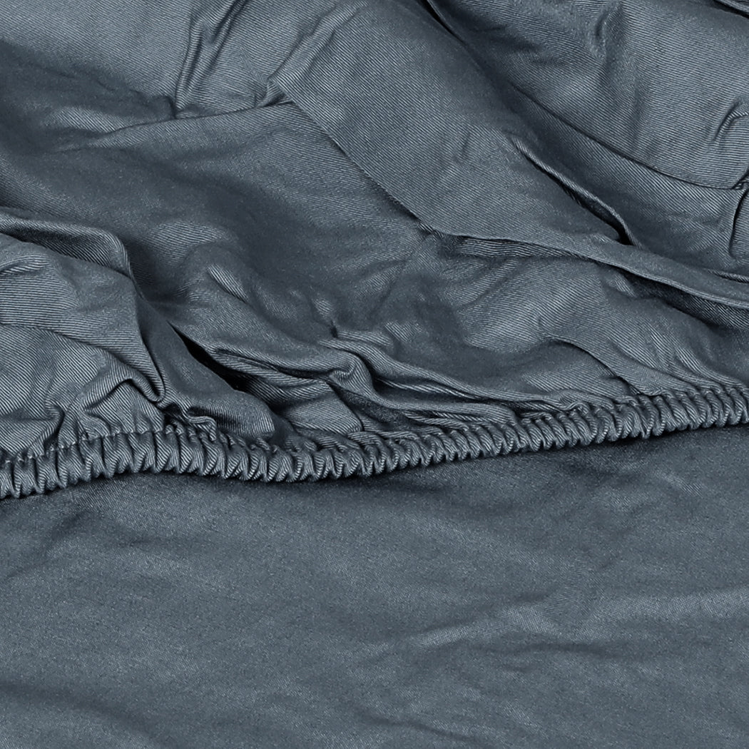 Dreamz 4Pcs Queen Size Bamboo Bed Sheet Set Charcoal Soft Hypoallergenic Breathable