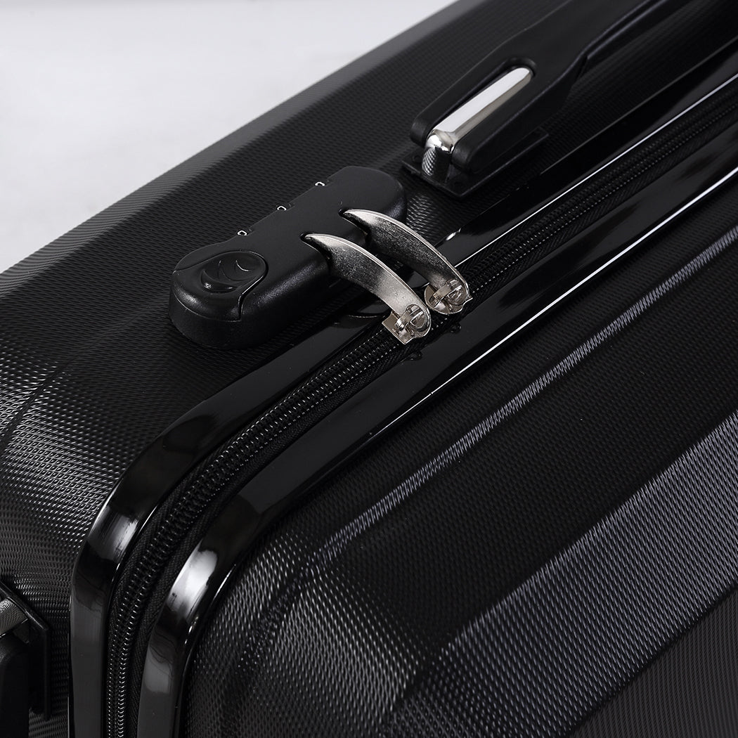 Slimbridge 2Pcs 20"Travel Luggage Set Black