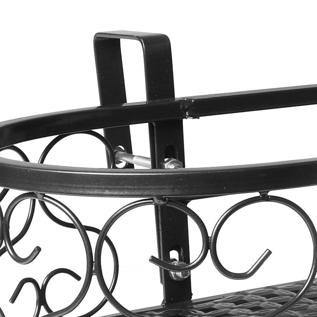 60Cm X 20Cm 12Cm Plant Stand Outdoor Indoor Home Black Oval