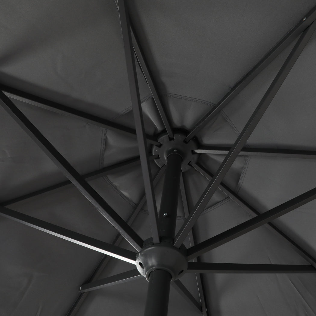 Centra 3M Outdoor Patio Umbrella Solar Led Light Grey