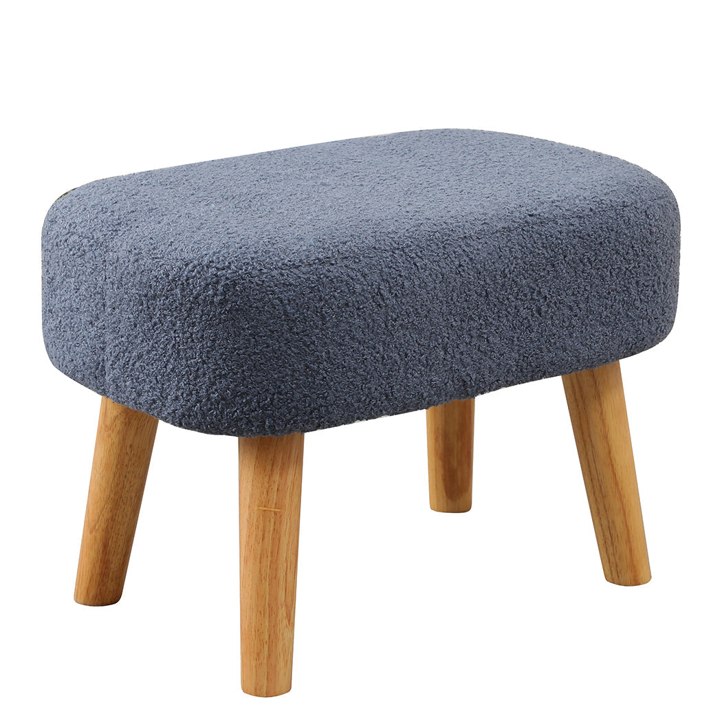 Rocking Chair With Ottoman Footrest Side Pocket Navy