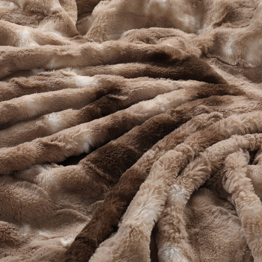Dreamz Luxury Tie Dyed Blanket Brown 152Cm X 203Cm
