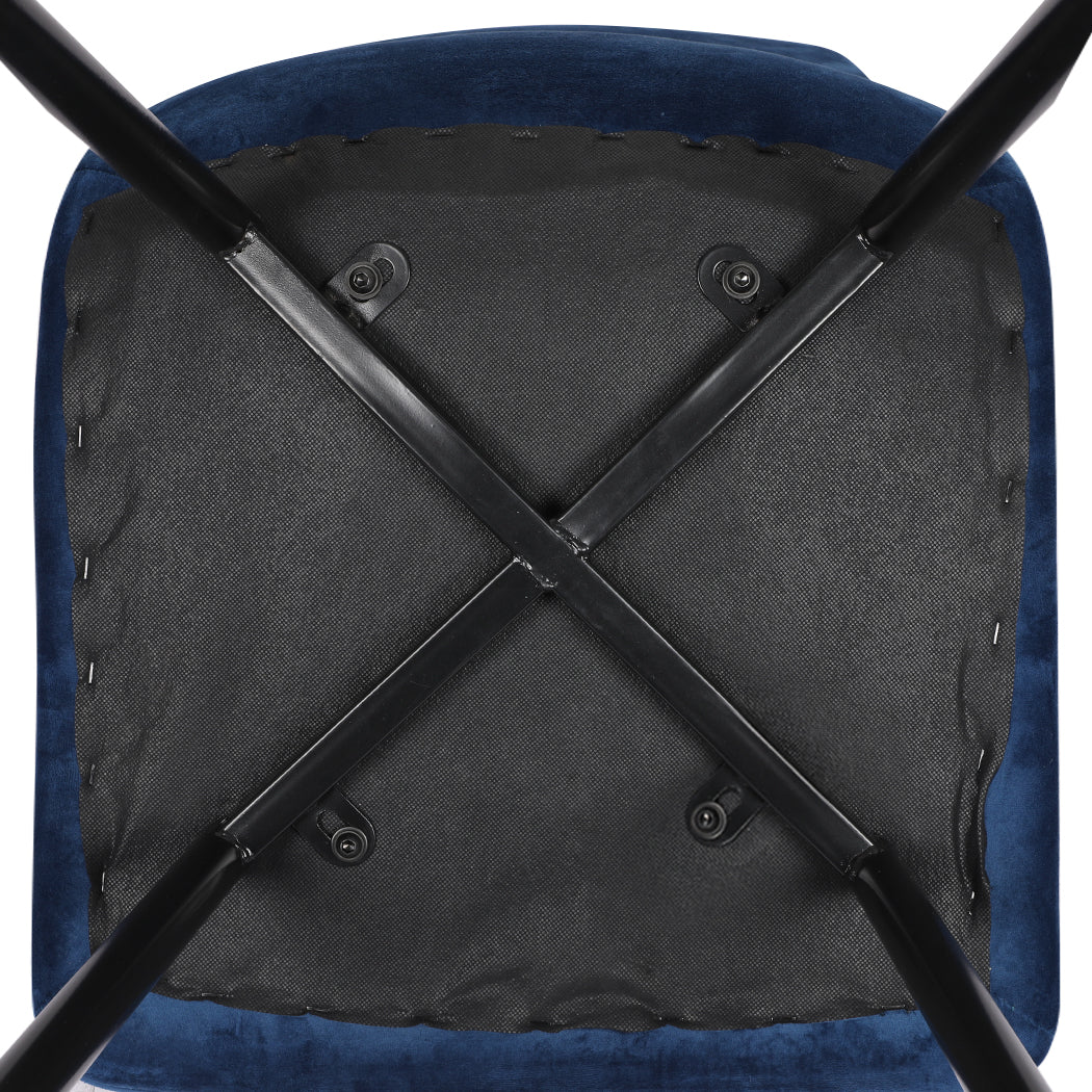 Velvet Blue 4 Piece Dining Chairs Set For Kitchen Modern Comfort And Style