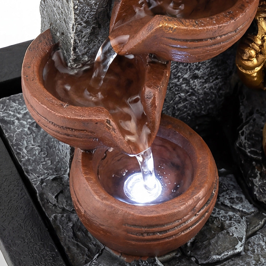 Spector Desktop Fountain Led Tabletop Zen Mini Water For Office & Living Room