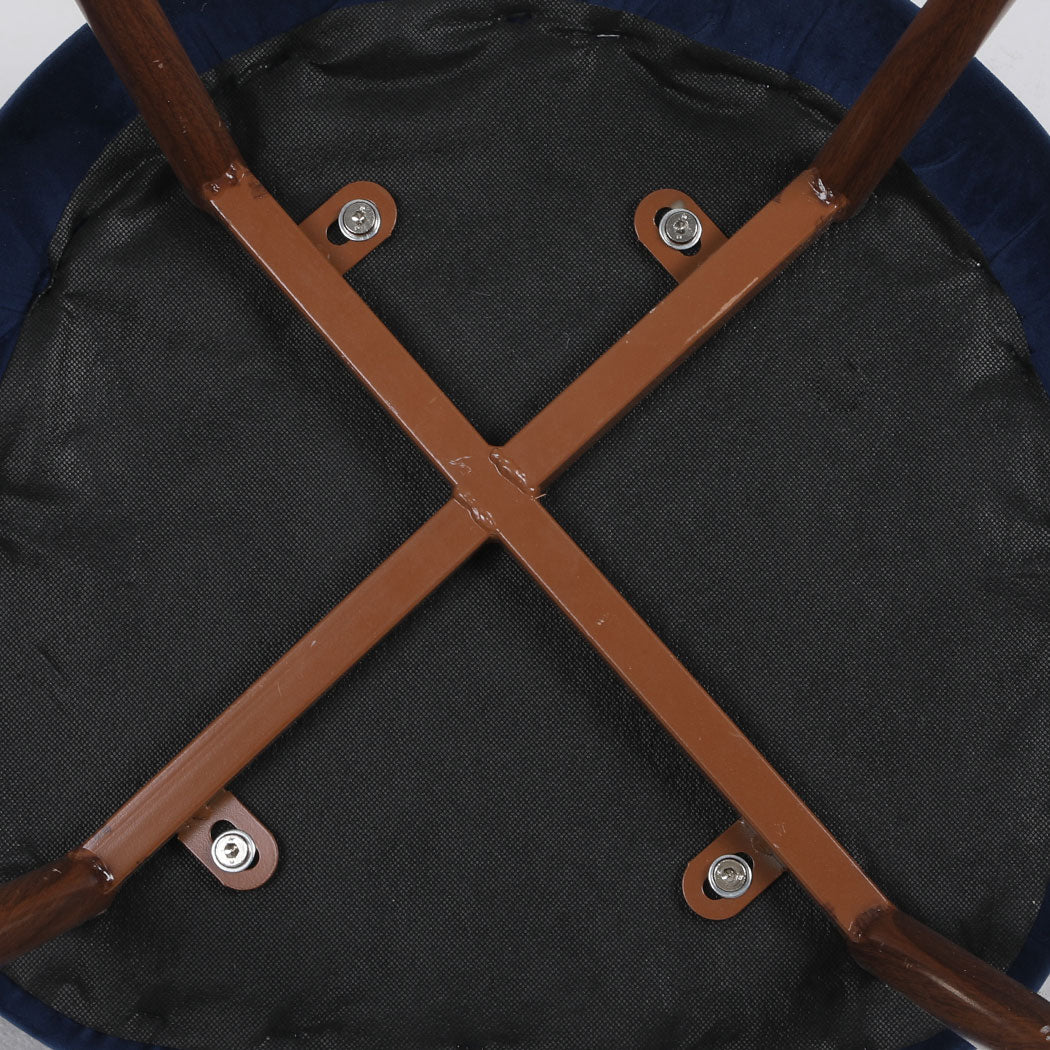 Elegant Dining Chairs Set Of 2 French Navy Wooden Seat Stylish Comfortable Seating