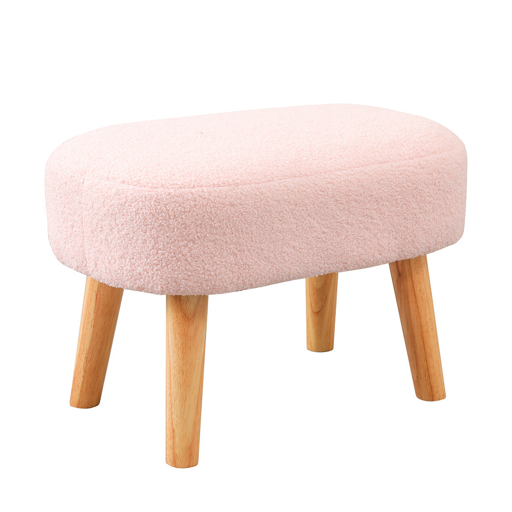 Rocking Chair With Ottoman Footrest Side Pocket Pink