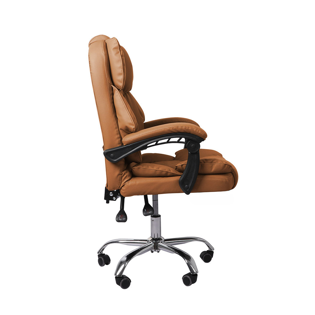 Gaming Chair Office Computer Brown Ergonomic Seating For Work Or Play Without Footrest