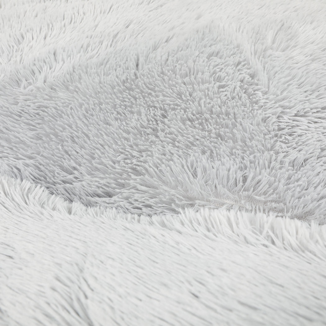 Fluffy Grey 1.8M Human Size Pet Bed Comfortable Soft Plush For Pets And People