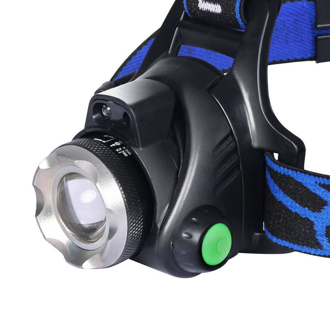 2X 500Lm Led Headlamp Headlight Flashlight Bright Durable Waterproof Adjustable