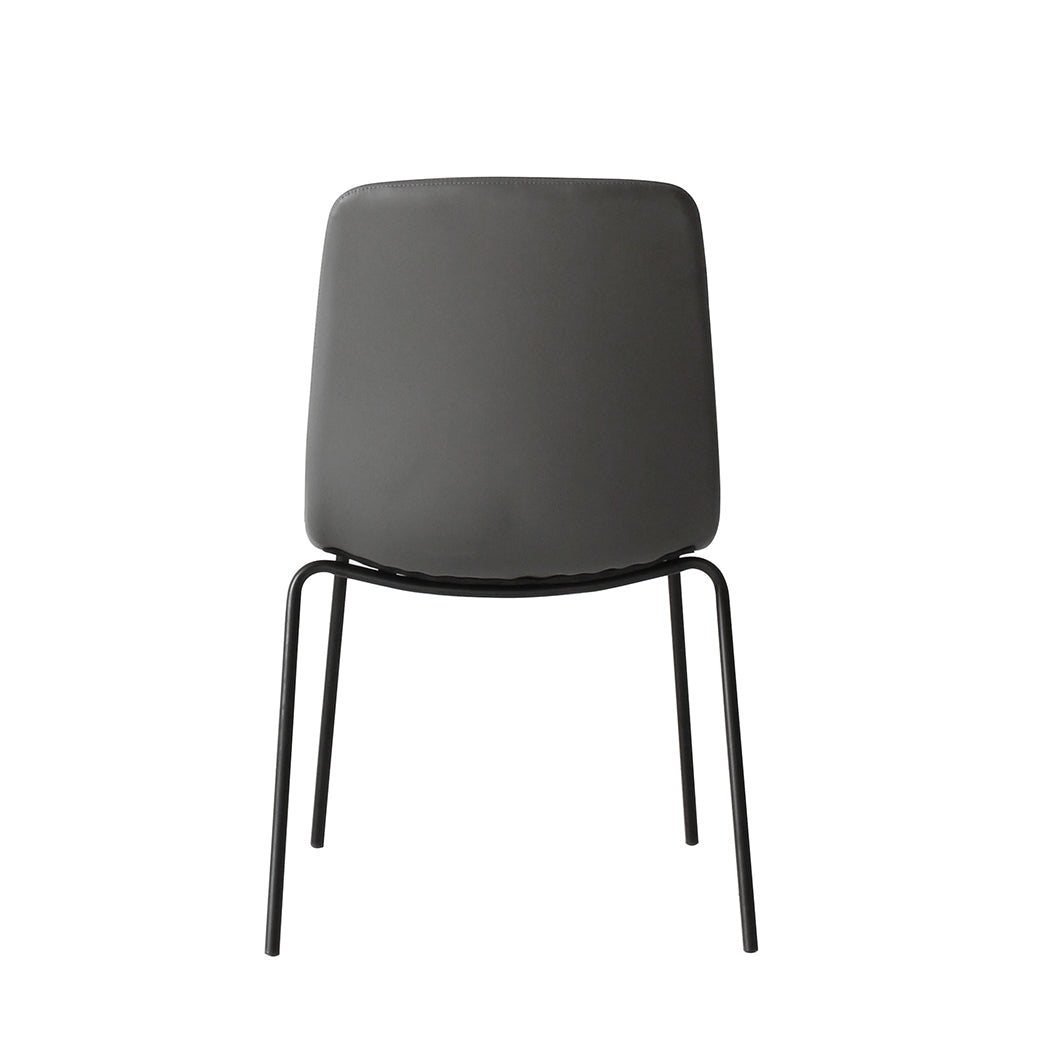 4Pcs Stackable Dining Chairs Kitchen Dark Grey