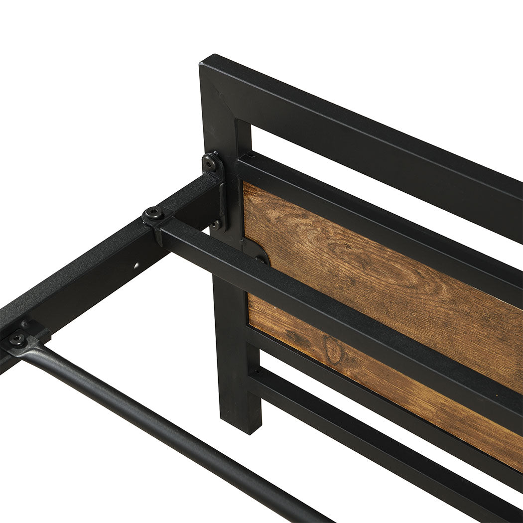 153Cm X 209Cm 96Cm Metal Bed Frame Queen Mattress Brown
