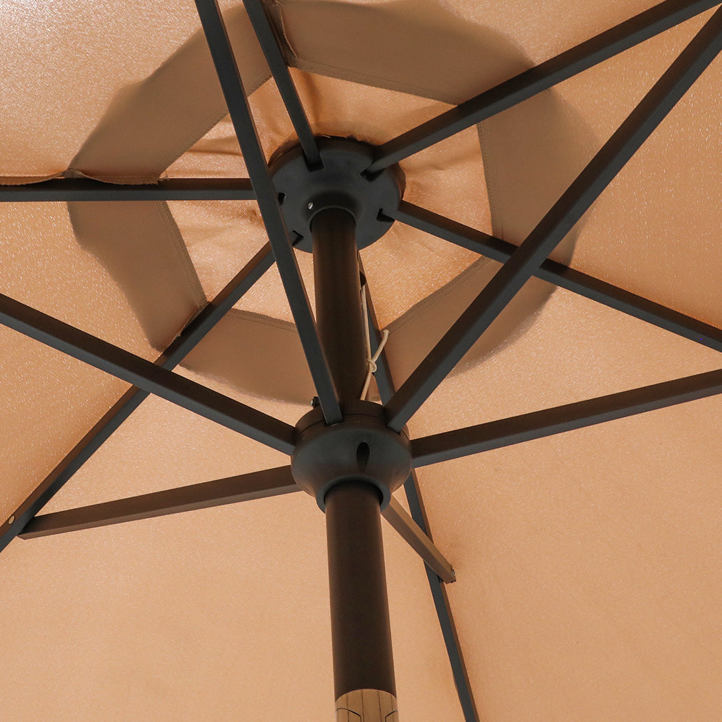 Centra 2.7M Led Outdoor Umbrella Base Stand Khaki