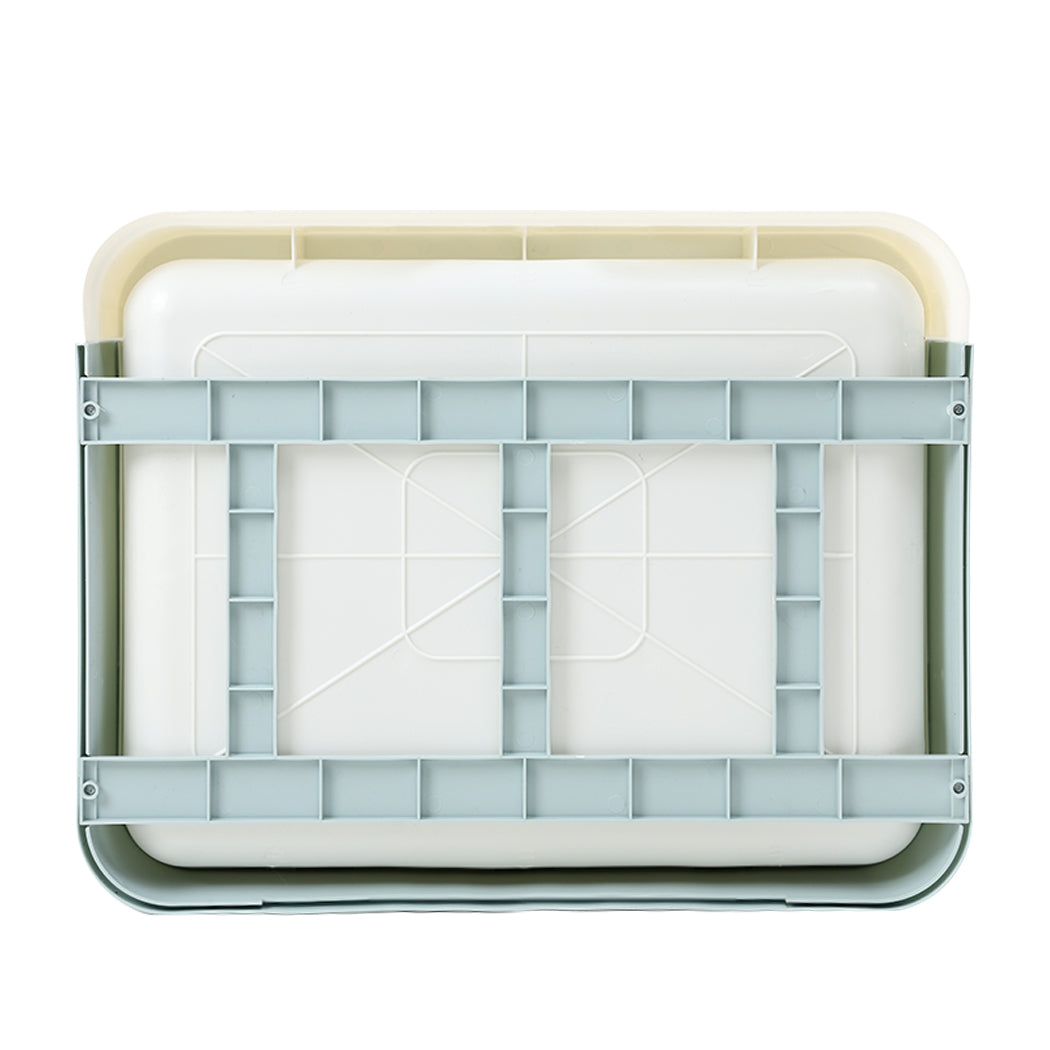 Pawz Foldable Cat Litter Box Tray Enclosed Blue Compact And Convenient For Cats
