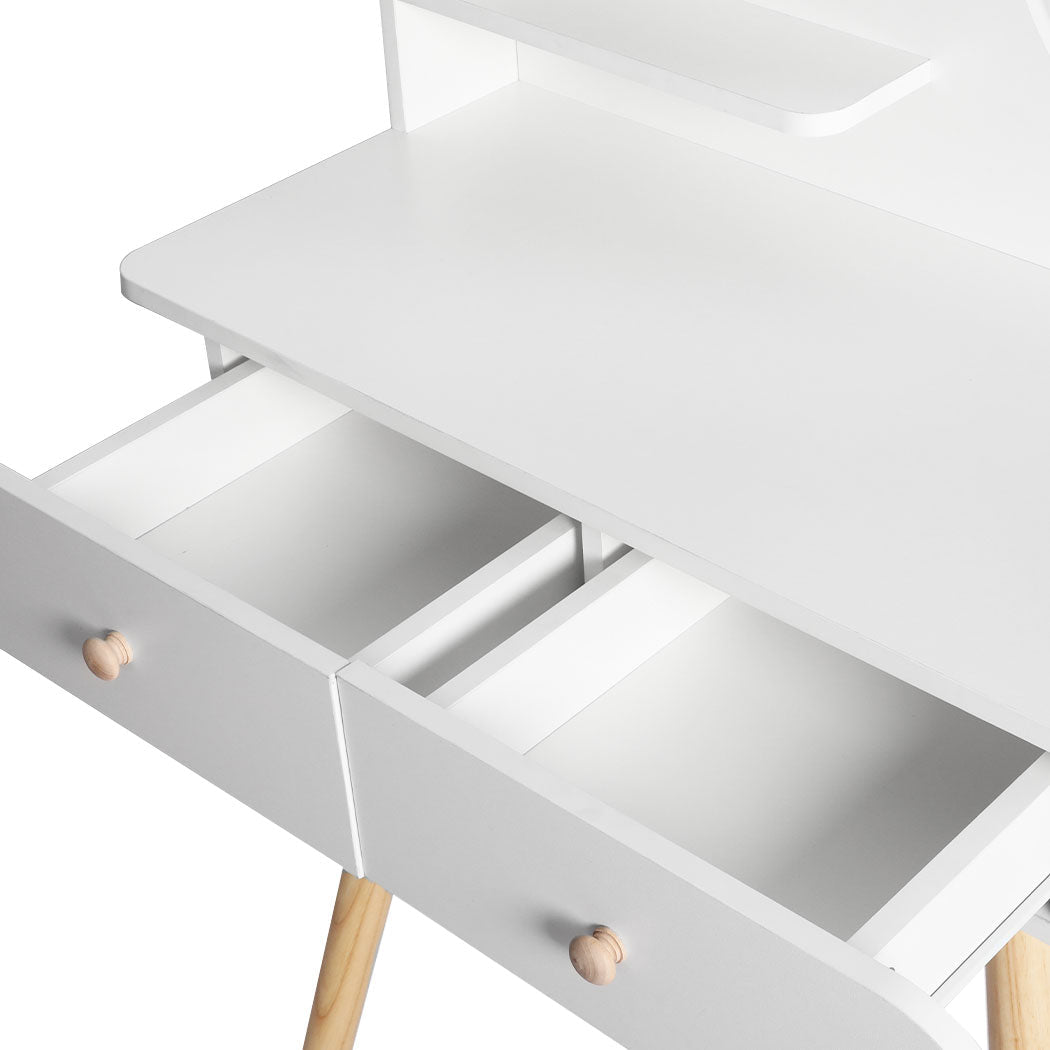 Dressing Table Stool With Led Mirror Modern Vanity Set For Bedroom Or Makeup Area