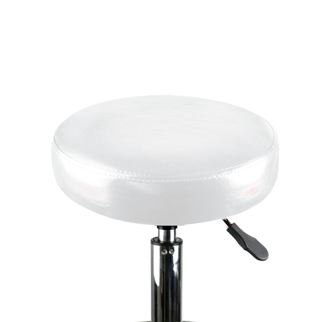 2X Swivel Salon Barstool Hairdressing White
