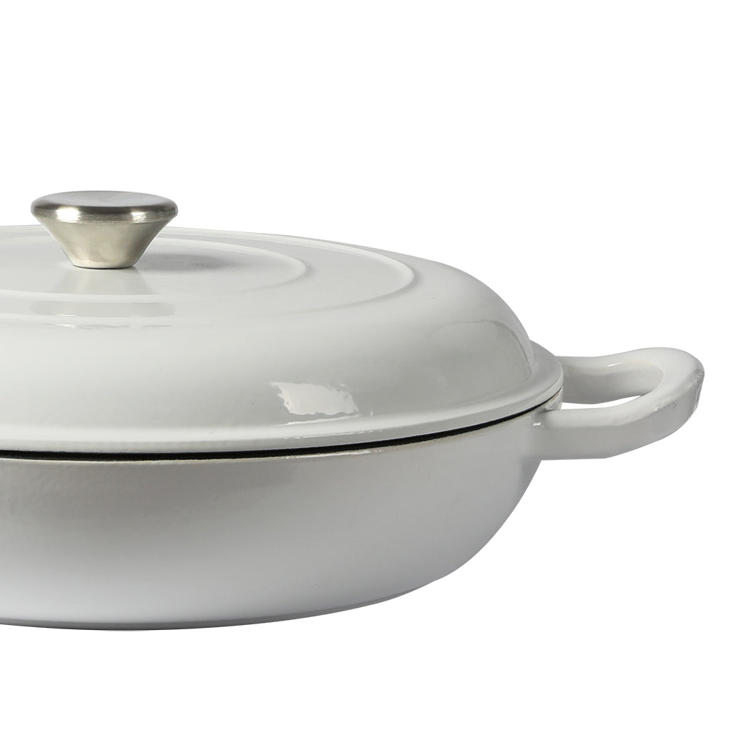 Toque 3.5L Enamel Dutch Oven Pan Classic White Cookware