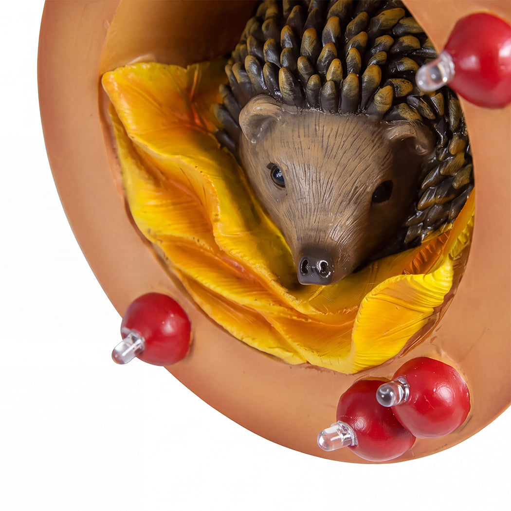 Emitto Hedgehog Solar Garden Statue Light Hand Painted Outdoor Decor